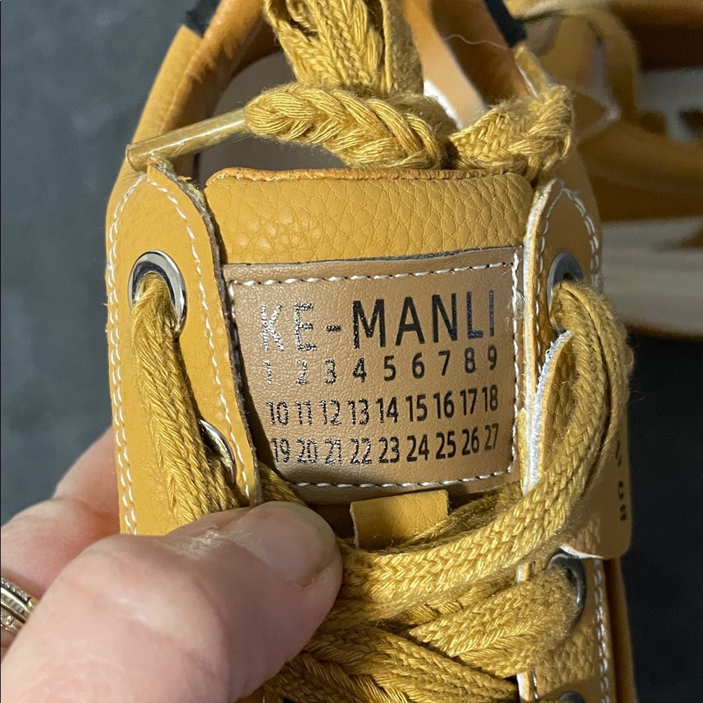 Women’s Mustard Yellow Platform Sneakers with Cream Sole - Picture 6 of 7